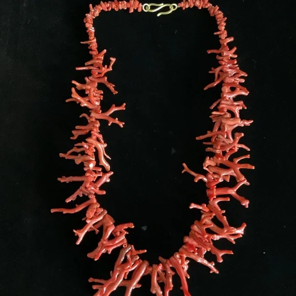Genuine Mediterranean Red Coral Branch Necklace